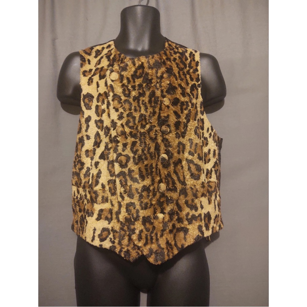MOSCHINO ~Vintage Leopard Print Fur Vest (NWOT)